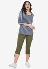 Three-Quarter Sleeve Scoop Neck Tee, , alternate image number null