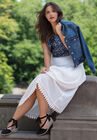 Lace Trim Long Skirt, , alternate image number null