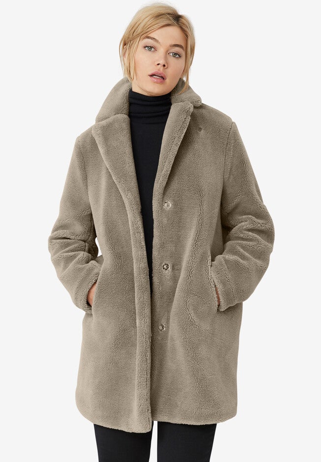 Teddy Faux Fur Coat, , alternate image number null