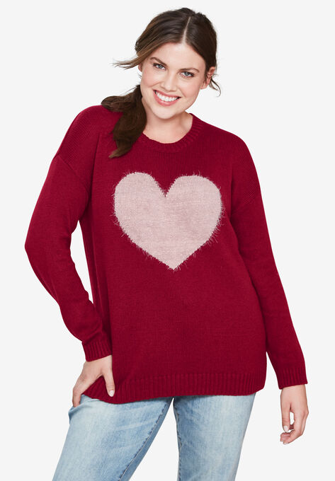 Love Ellos Sweater, RICH BURGUNDY OYSTER GREY, hi-res image number null