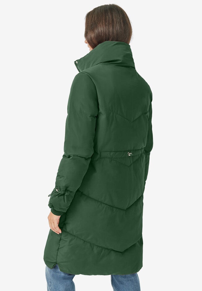 Funnel Neck Puffer With Back Drawstring, , on-hover image number null