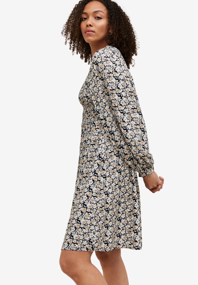 Smocked Fit & Flare Dress, , alternate image number null