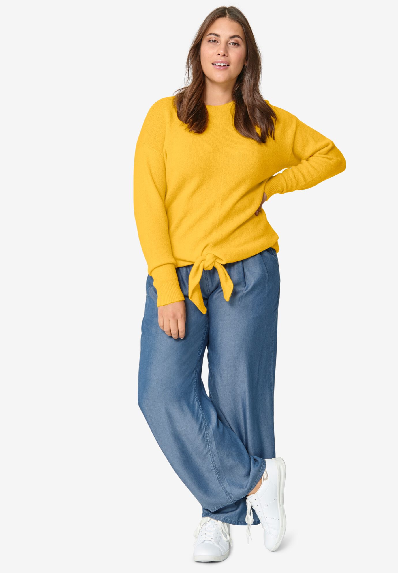 wide elastic waist jeans