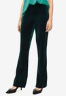 Velvet Wide Leg Pants, DEEP EMERALD, hi-res image number null