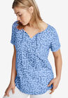 Keyhole Tee, FRENCH BLUE WHITE PRINT, hi-res image number null