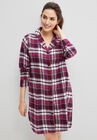 Flannel Sleep Shirt, MIDNIGHT BERRY PLAID, hi-res image number null