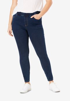 Mid-Rise Stretch Denim Pull-On 4 Pocket Jeggings