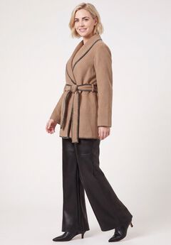 Wrap Jacket With Whipstitch Trim