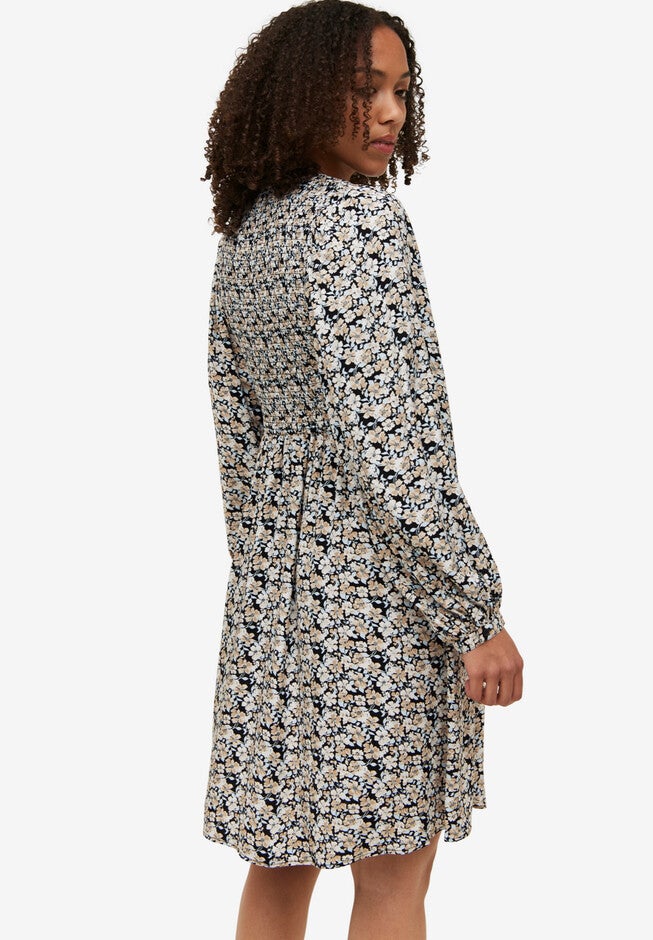 Smocked Fit & Flare Dress, , on-hover image number null