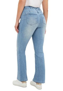 Stretch Mid-rise Back Elastic Bootcut Jeans