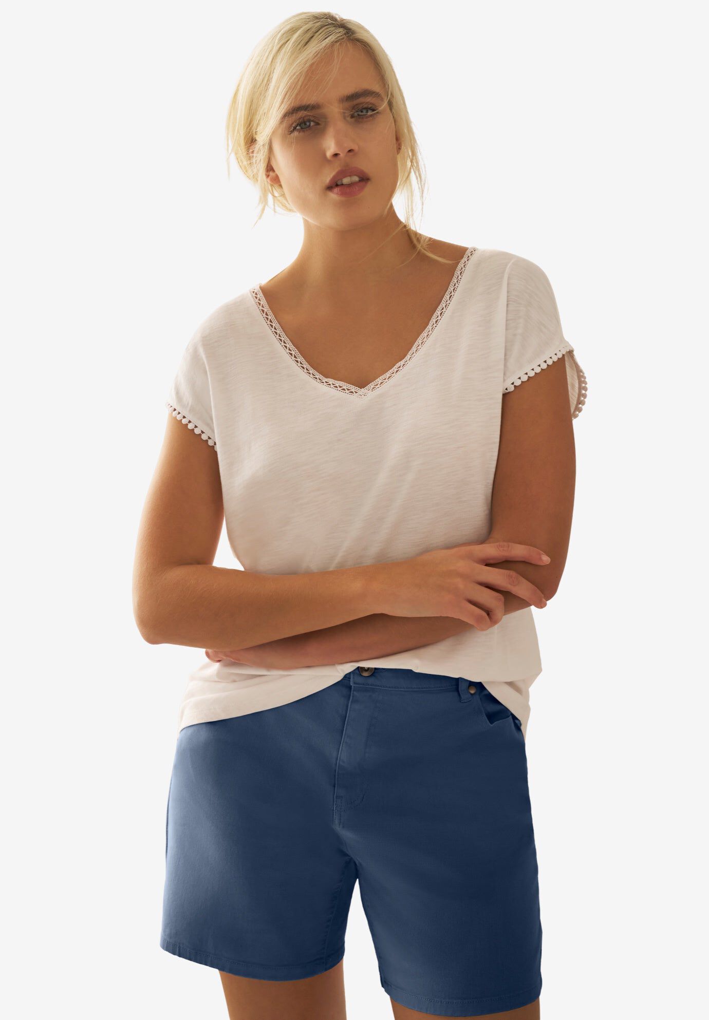Stretch 5-Pocket Shorts, NAVY, hi-res image number 0