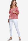 Ruffle Sleeve Babydoll Blouse, , alternate image number null