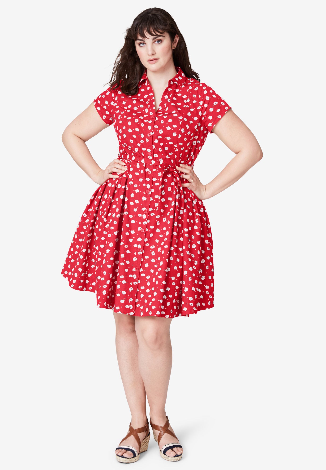 white shirtwaist dress