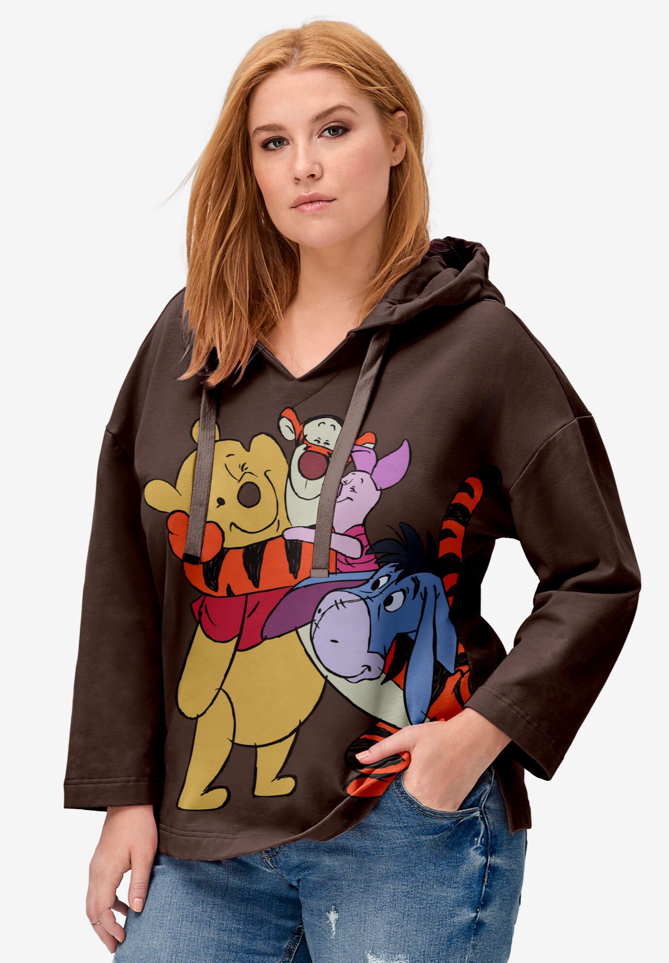 Disney Winnie the Pooh Hooded Sweatshirt, BROWN WINNIE FRIENDS, hi-res image number 0