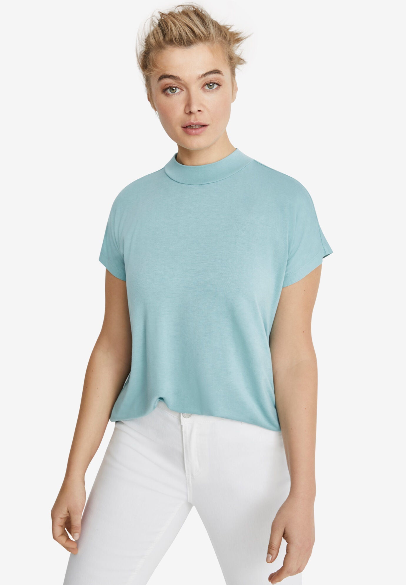 mock neck cap sleeve top