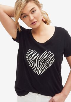 100% Cotton Scoopneck Short Sleeve Graphic Tee