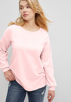 French Terry Blouson Sleeve Sweatshirt Tunic