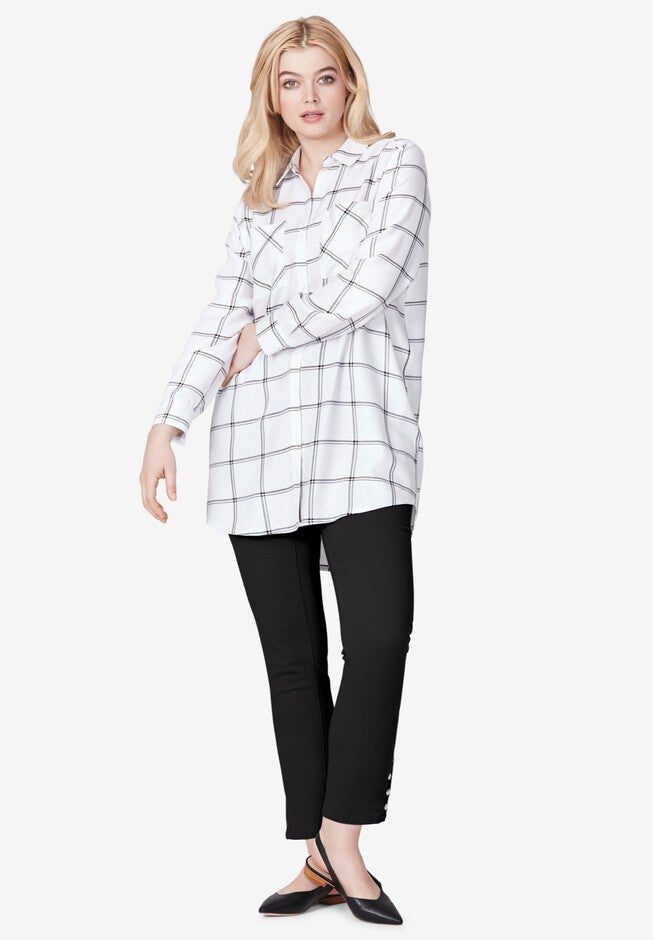 Two-Pocket Tunic, WHITE BLACK WINDOW PANE, hi-res image number null