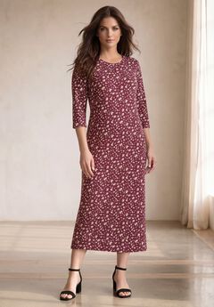 Plus Size 3 4 Sleeve Maxi Dresses