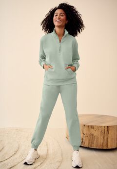 Drawstring Waist Fleece Sweatpants