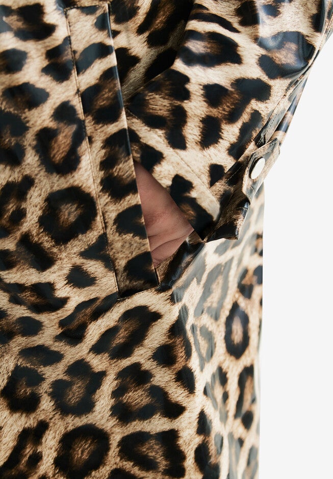 Animal Print Hooded Raincoat, , alternate image number null
