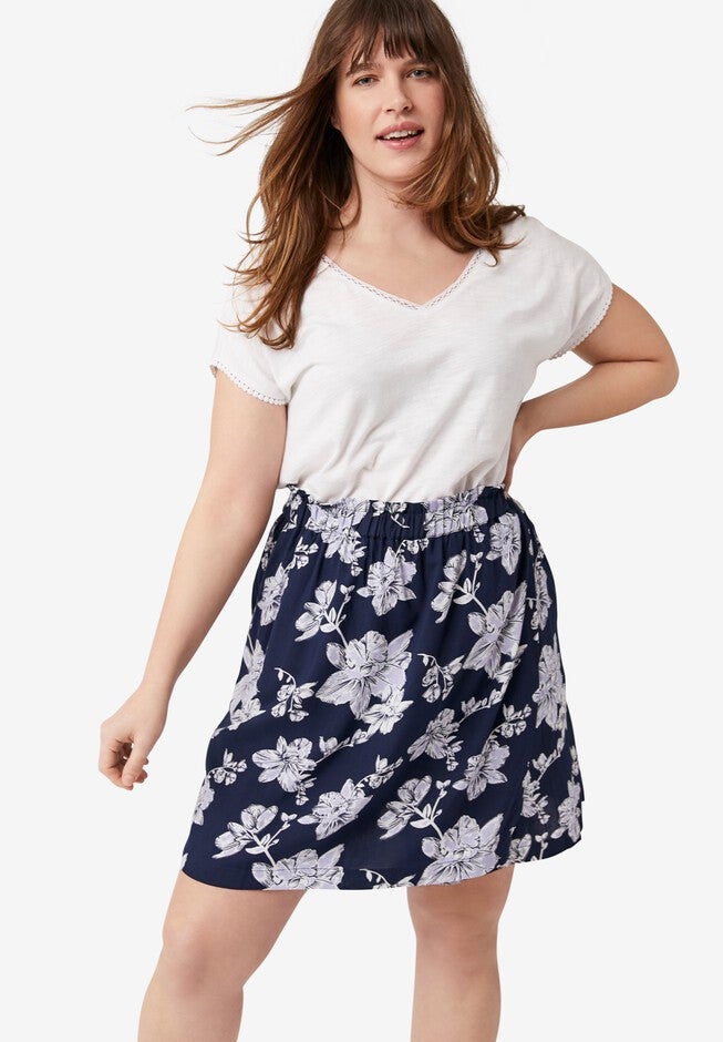 Pull-On Paperbag Waist Skort, , alternate image number null