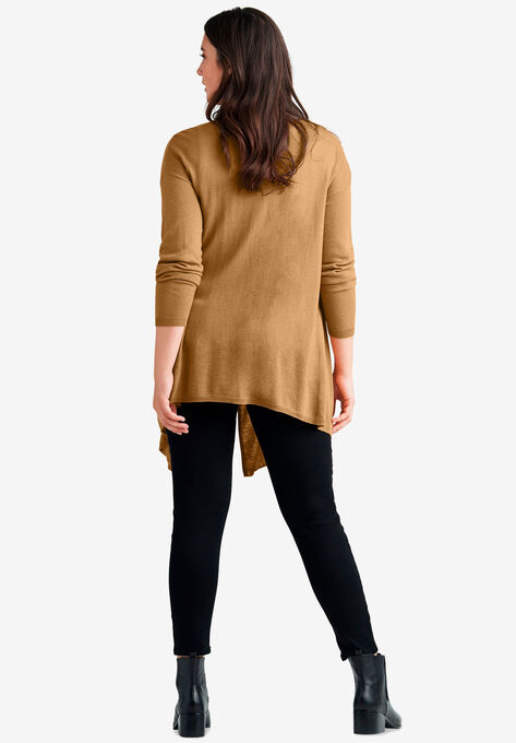 Draped Open Front Cardigan, , on-hover image number null
