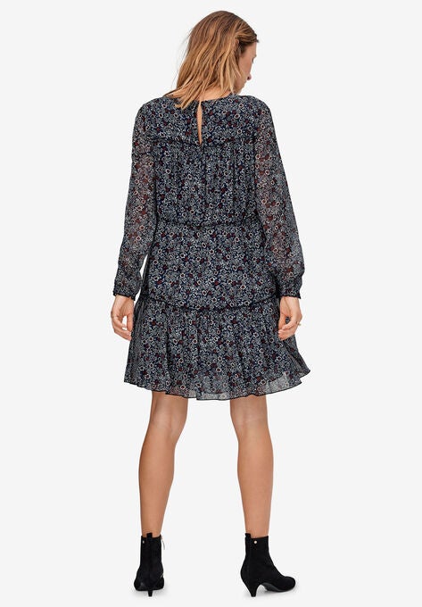 Tier Ruffle Peasant Dress, , on-hover image number null