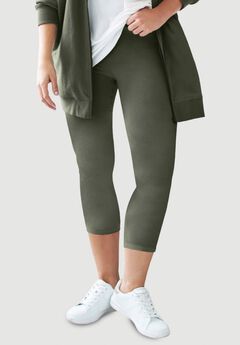 Cotton Spandex Capri Length Leggings