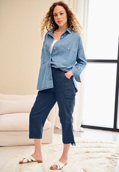 Stretch Mid-rise Cargo Capris