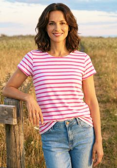 Cotton Jersey Slub Cap Sleeve Trapeze Tee