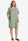 Linen-Blend A-Line Dress, DESERT SAGE, hi-res image number null