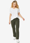Knit Bootcut Leggings, DEEP OLIVE, hi-res image number null