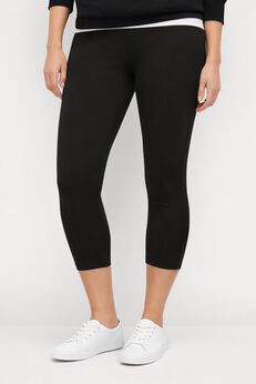 Cotton Spandex Elastic Waist Capri Leggings