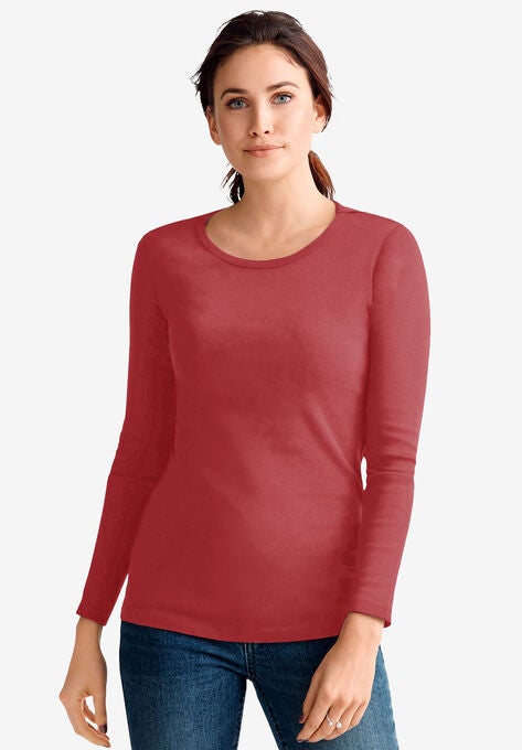 Long Sleeve Tee, MAROON RED, hi-res image number null