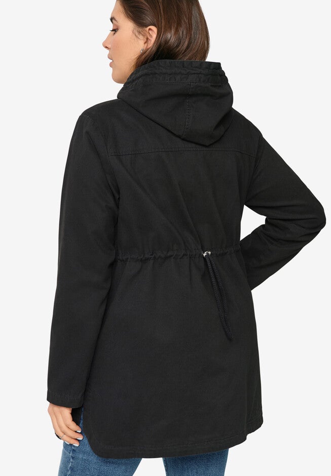 Multi-Pocket Hooded Twill Jacket, , on-hover image number null