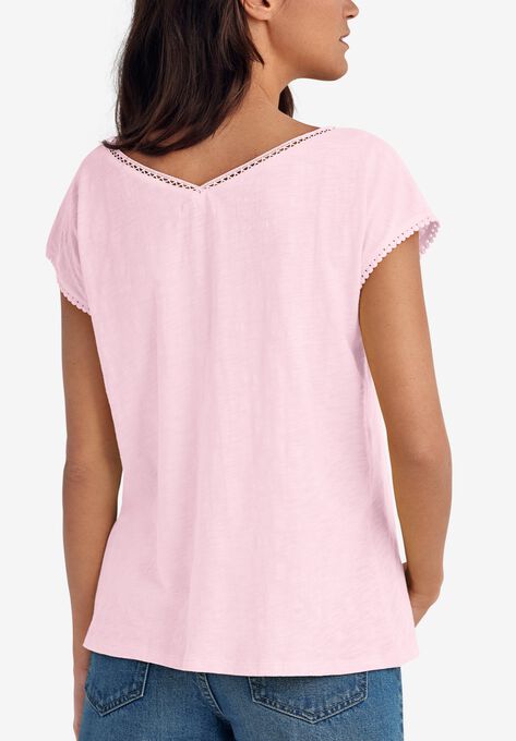 Crochet Trim Tee, , alternate image number null