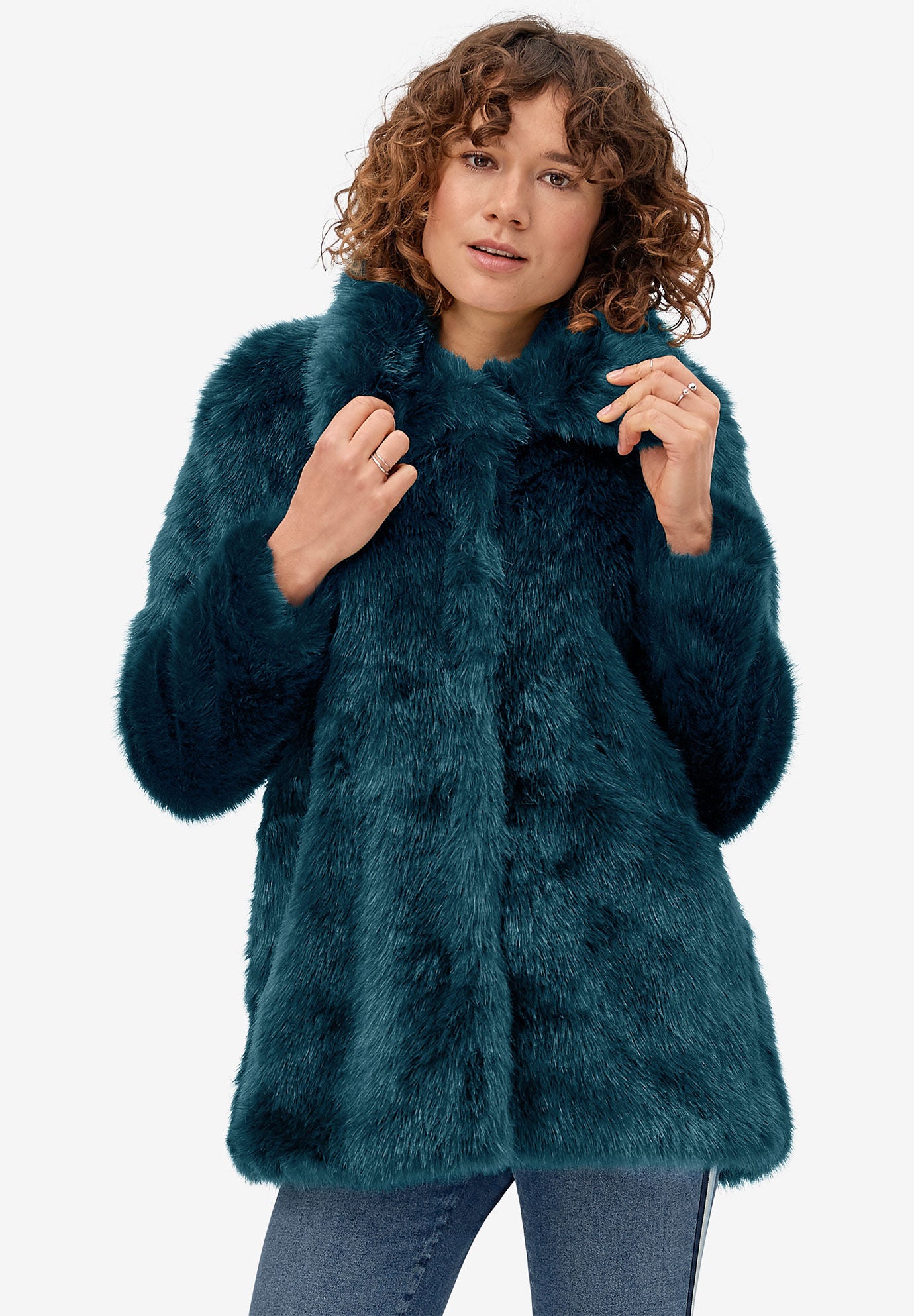 Cheap plus size faux fur coats Clearance