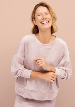 Boxy Velour Lounge Sweatshirt