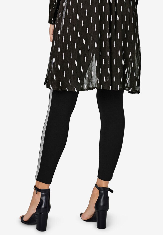 Glitter Side Stripe Ponte Leggings, , on-hover image number 1