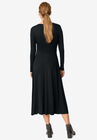Draped Bodice Knit Midi Dress, , on-hover image number null