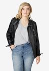 Zip Front Leather Jacket, , alternate image number null