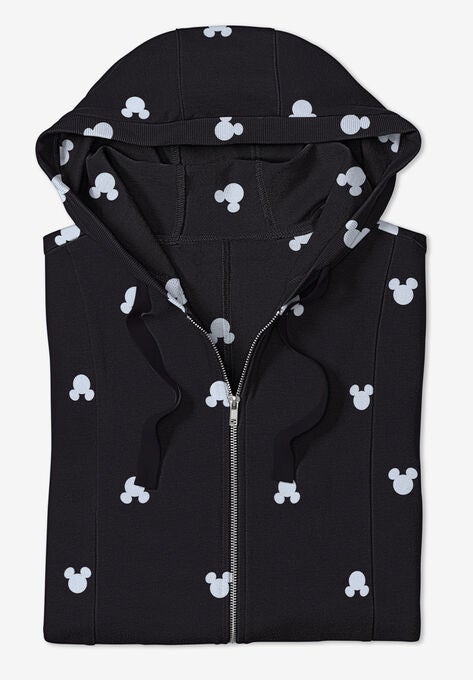 Disney Zip Up Fleece Hoodie Black Mickey Ears, , alternate image number null