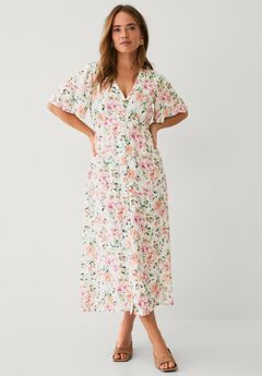 Button Front Empire Maxi Dress