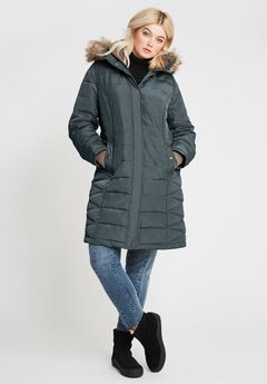 Faux Fur Trim Puffer