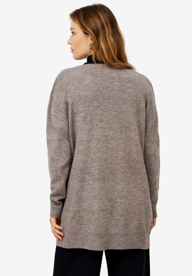 Long Open Cardigan With Pockets, , on-hover image number null