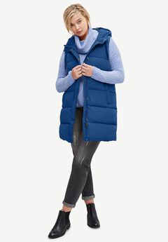 Long Hooded Puffer Vest