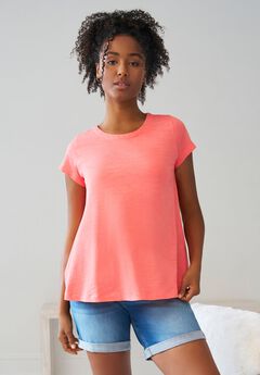 Cotton Jersey Slub Cap Sleeve Trapeze Tee