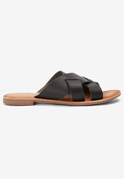 Multi-Strap Leather Sandal, BLACK, hi-res image number null