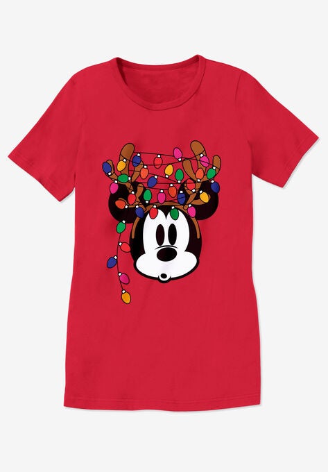 Disney Short Sleeve Crew Tee Red Mickey Lights, , alternate image number null